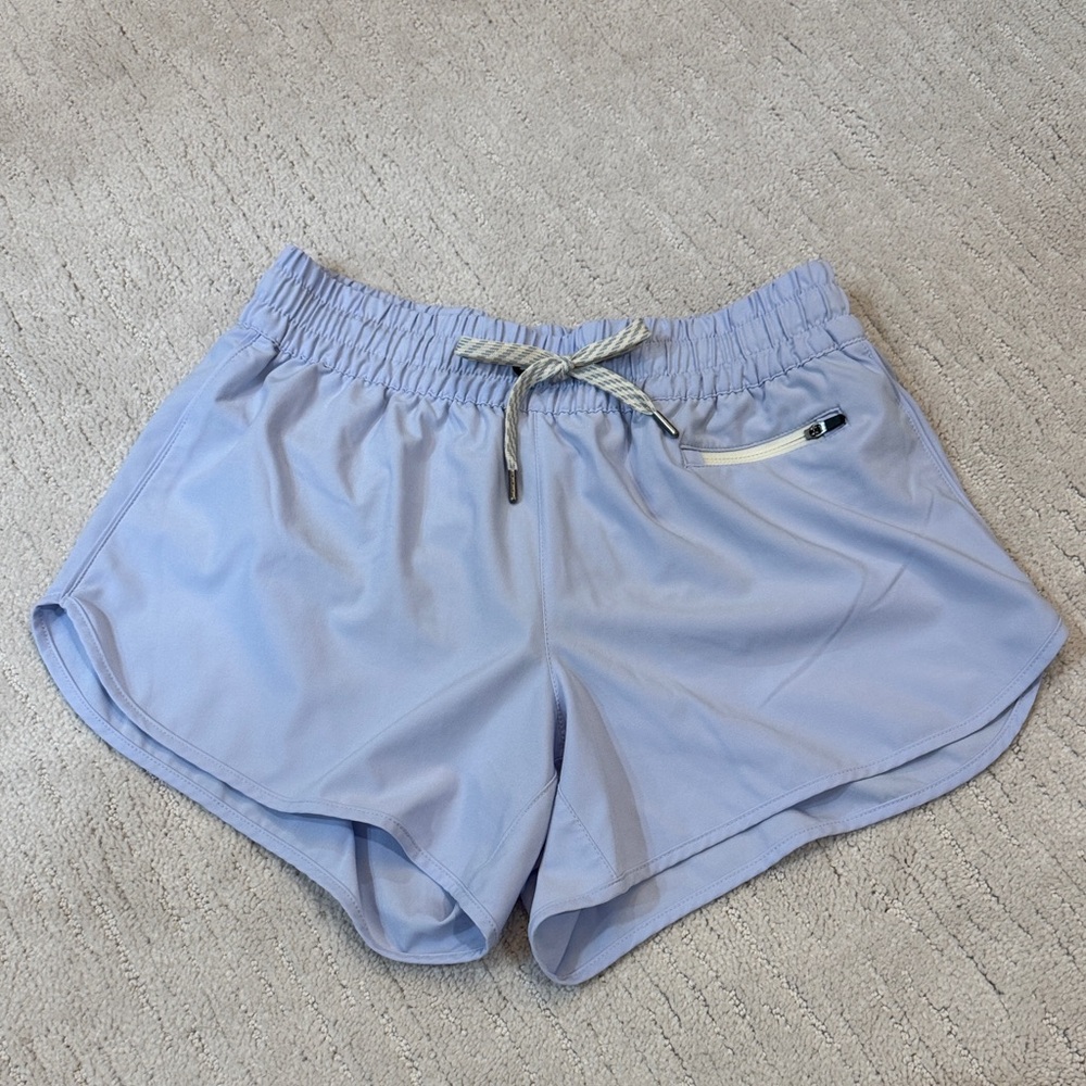 Vuori Women's Athletic Shorts in Soft Blue